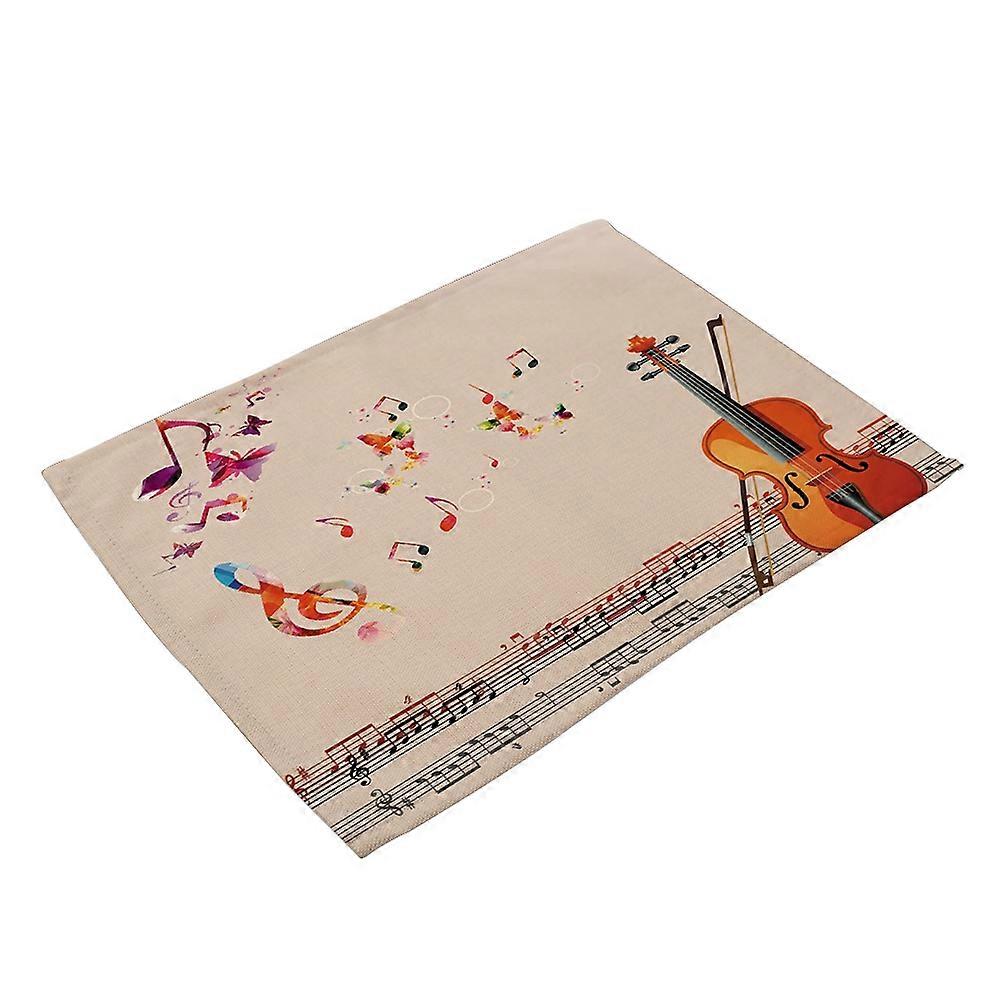 Music Element Print Anti-Slip Heat-insulation Placement Bowl Plate Fork Table Mat(MC0069-4)
