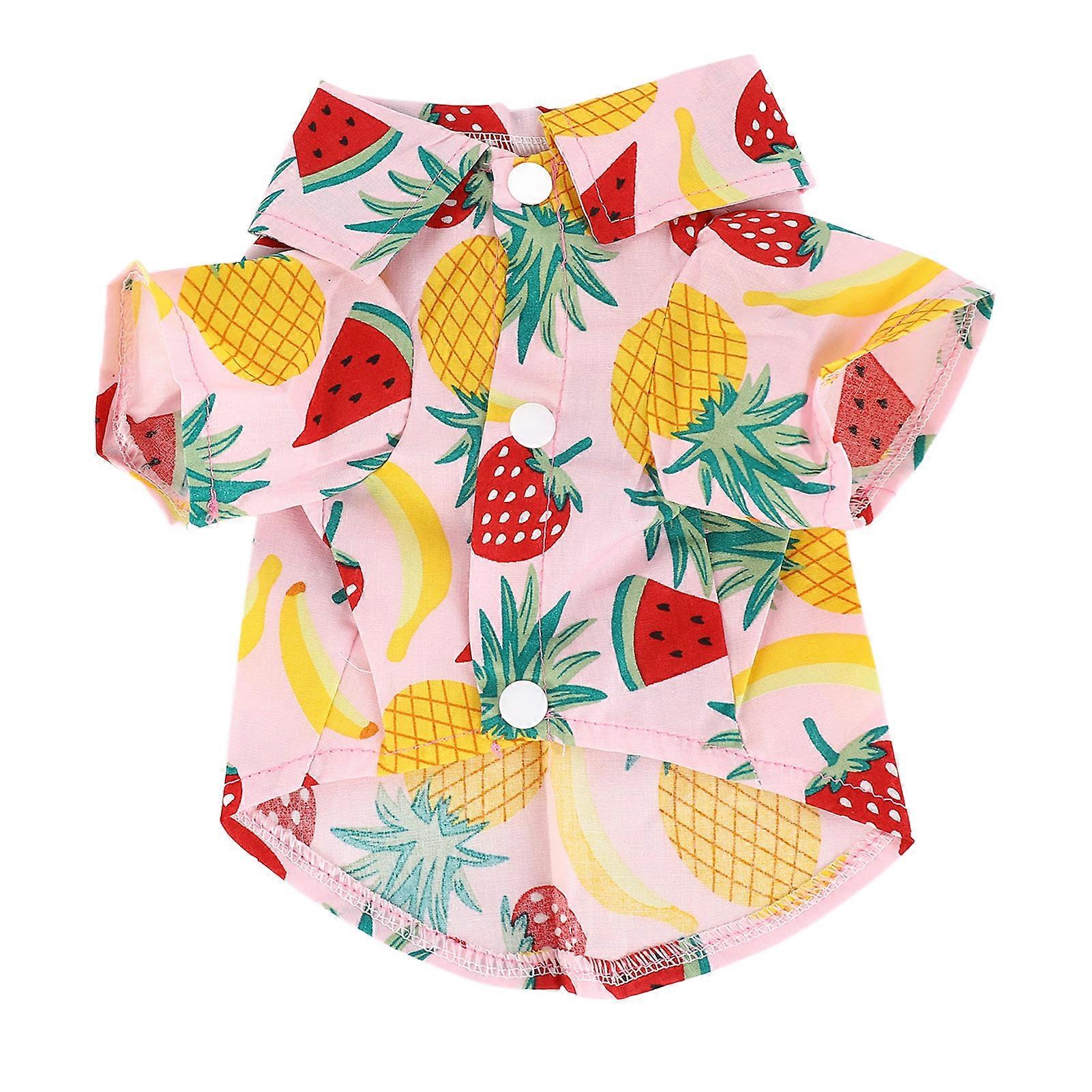 Hundtröja Hudvänlig Andningsbar Moderiktig Tvättbar Husdjurskläder för Vår Sommar XZCS13 Ananasrosa M