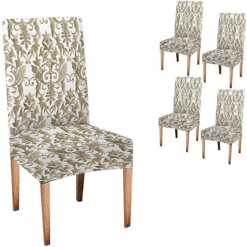 أغطية لكراسي غرفة الطعام 4 عبوات نمط سلس لكرسي بارسون غطاء قابل للإزالة واقي كرسي قابل للغسل للمنزل والمطعم والمأدبة