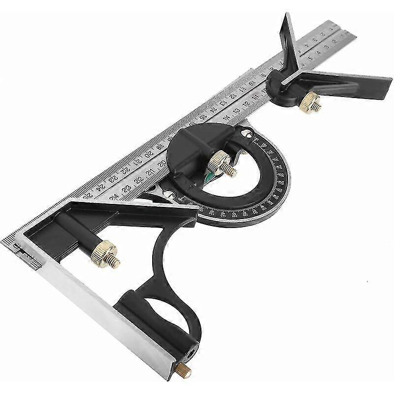 Protractor Angle Ruler, 300mm Cisea Multifunctional Stainless Steel Combo Square Angle Ruler