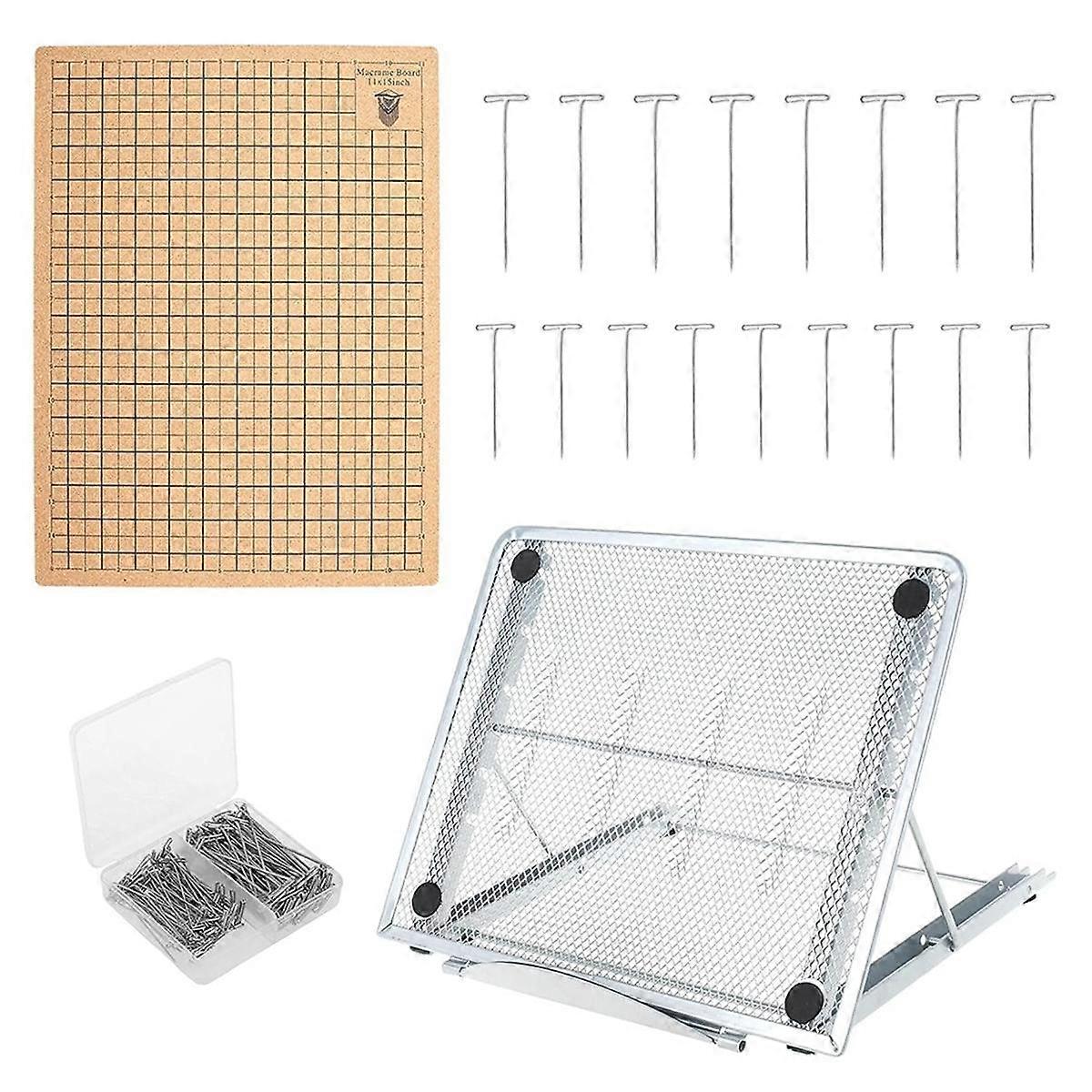 Macrame Board and 110 Pins,12x16 in Macrame Project Board with Adjustable Holder, for Braiding Brac