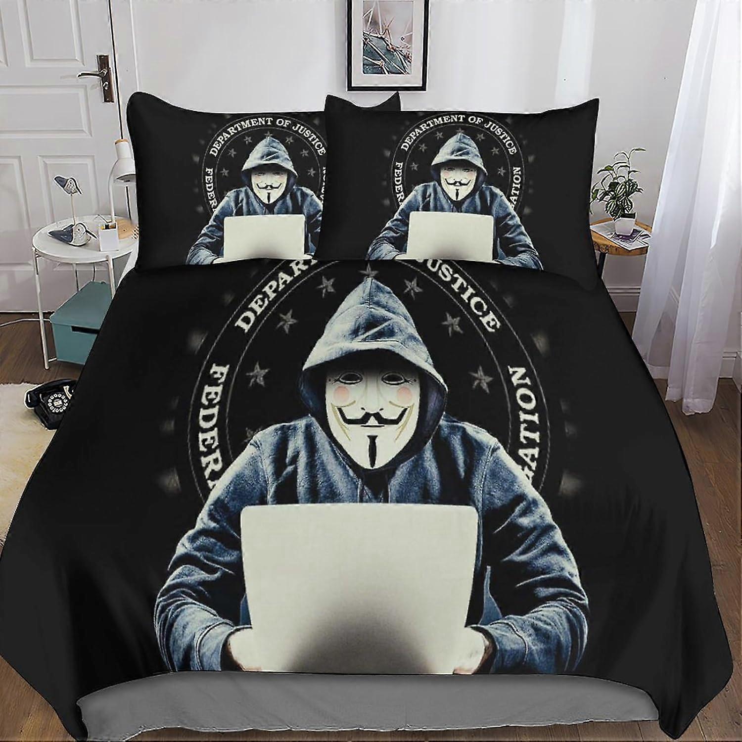 Vuodevaatteet pussilakana 3D mikrokuitu aikuiset miehet Teini lapset Pojat pussilakana ja tyynyliinat vetoketjusulkimella 3 kpl Double