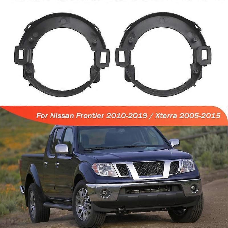 For Nissan Frontier 2010-2019 / Xterra 2005-2015 Front Bumper Fog Lamp Light Mount Bracket Frame Hood Lampshade Protection