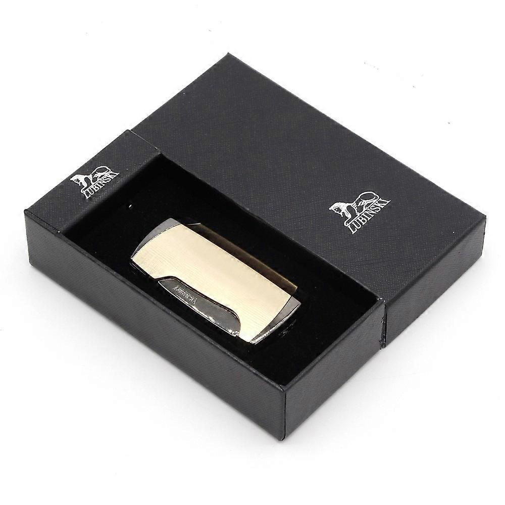 Creative Cigar Lighter Windproof Double Fire Straight Inflatable Lighter Metal With Drill Special Igniter