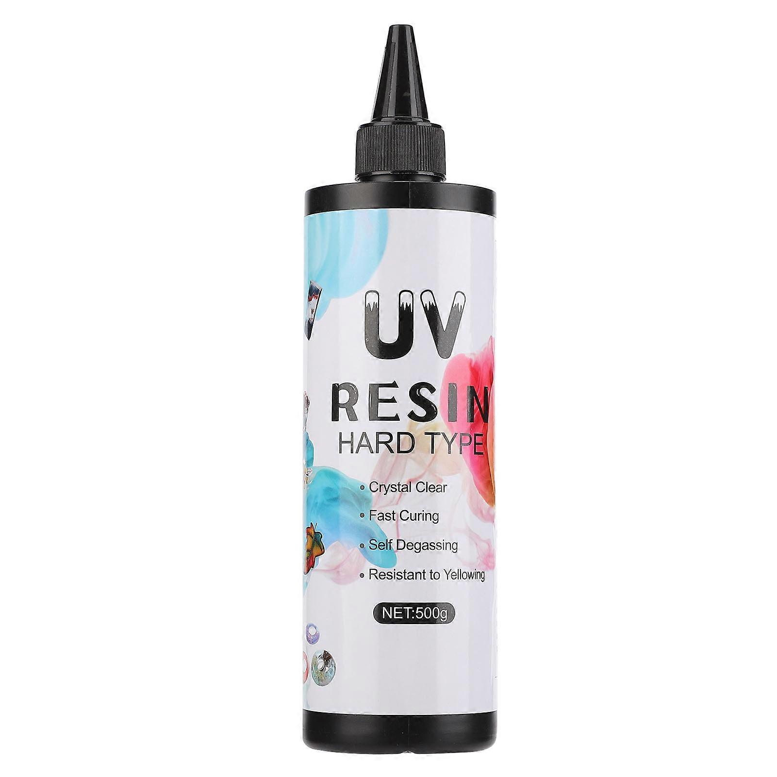 UV ρητίνη χειροποίητη DIY διαφανής χρώμα αντι κιτρίνισμα γρήγορη σκλήρυνση σαφή UV κόλλα κόλλας για διακοσμήσεις χειροτεχνίας 500g