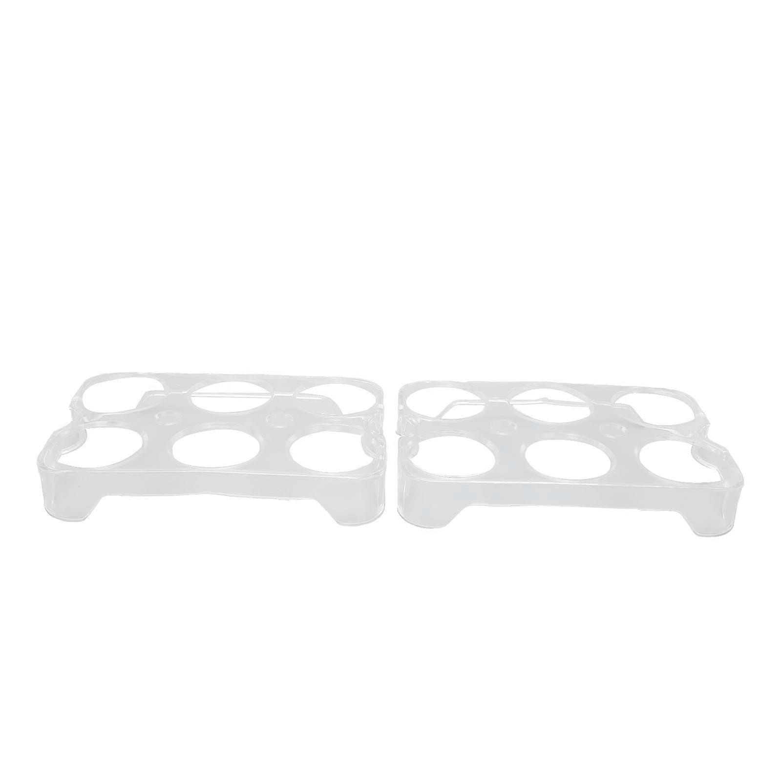 2Pcs Egg Holder 12 Slots Total Transparent Plastic Strong Durable Light Egg Storage Bin for Fridge Refrigerator