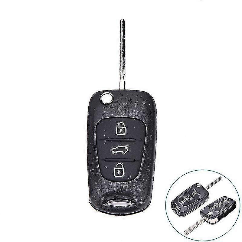 Remote Folding Key Shell Case 3 Buttons Fob For Hyundai I20 I30 Ix35 I35 Uncut
