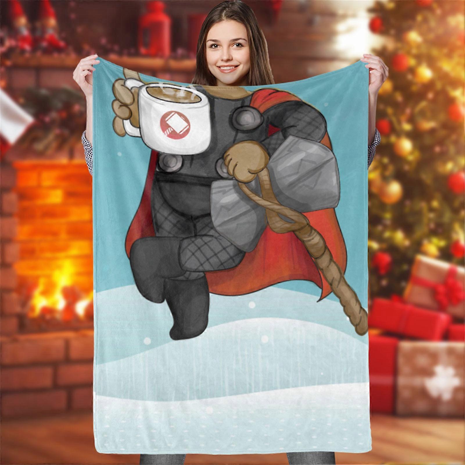 クリスマスブランケットSoft通気性生地肌にやさしい洗濯機洗えるフェードレスクリアプリントクリスマススロー120x150cm / 47x59in