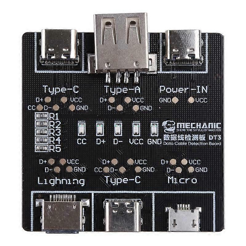 DT3 USB Cable Tester Fast Detection of Abnormal Cable Lightning- Micro Type C