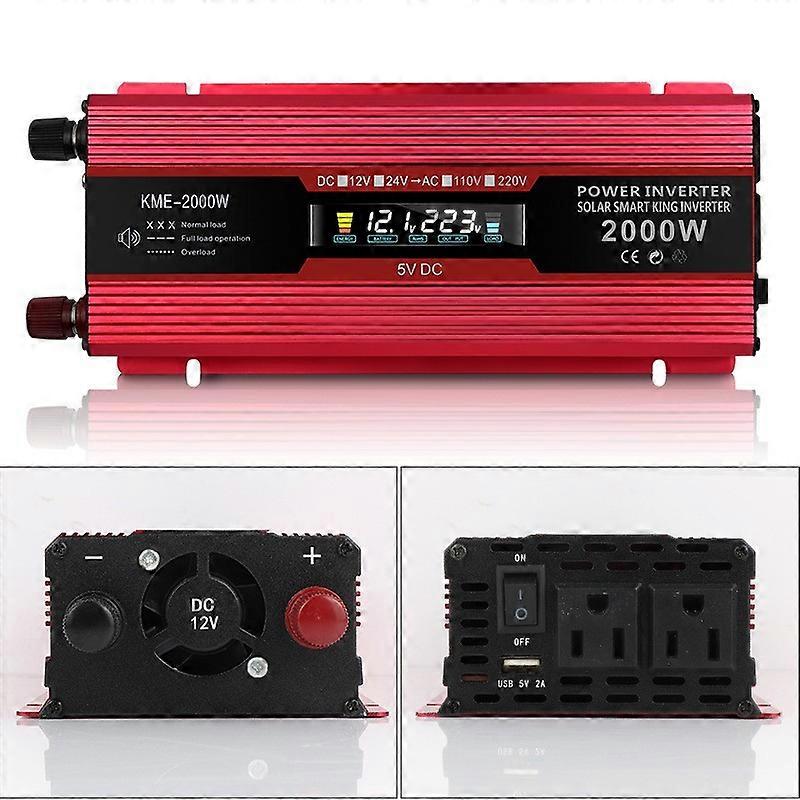 Xuyuan Car Inverter Dc 12v 50hz 2000W Red Power Inverter With Display Screen