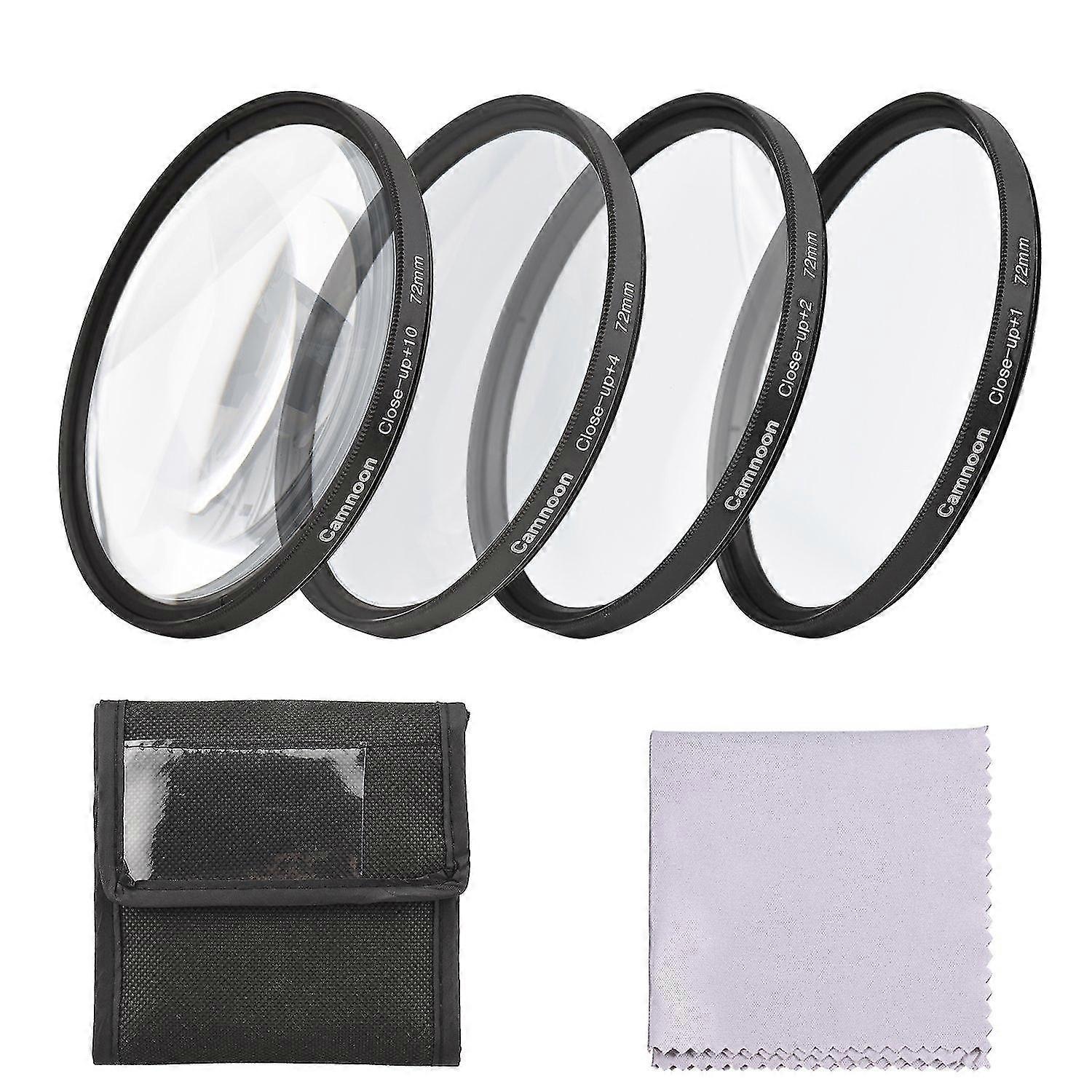 72mm Close-up Filter Kit 4 stuks (+1,+2,+4,+10) Macro Filters Close-up Lens Filter Set met Filt