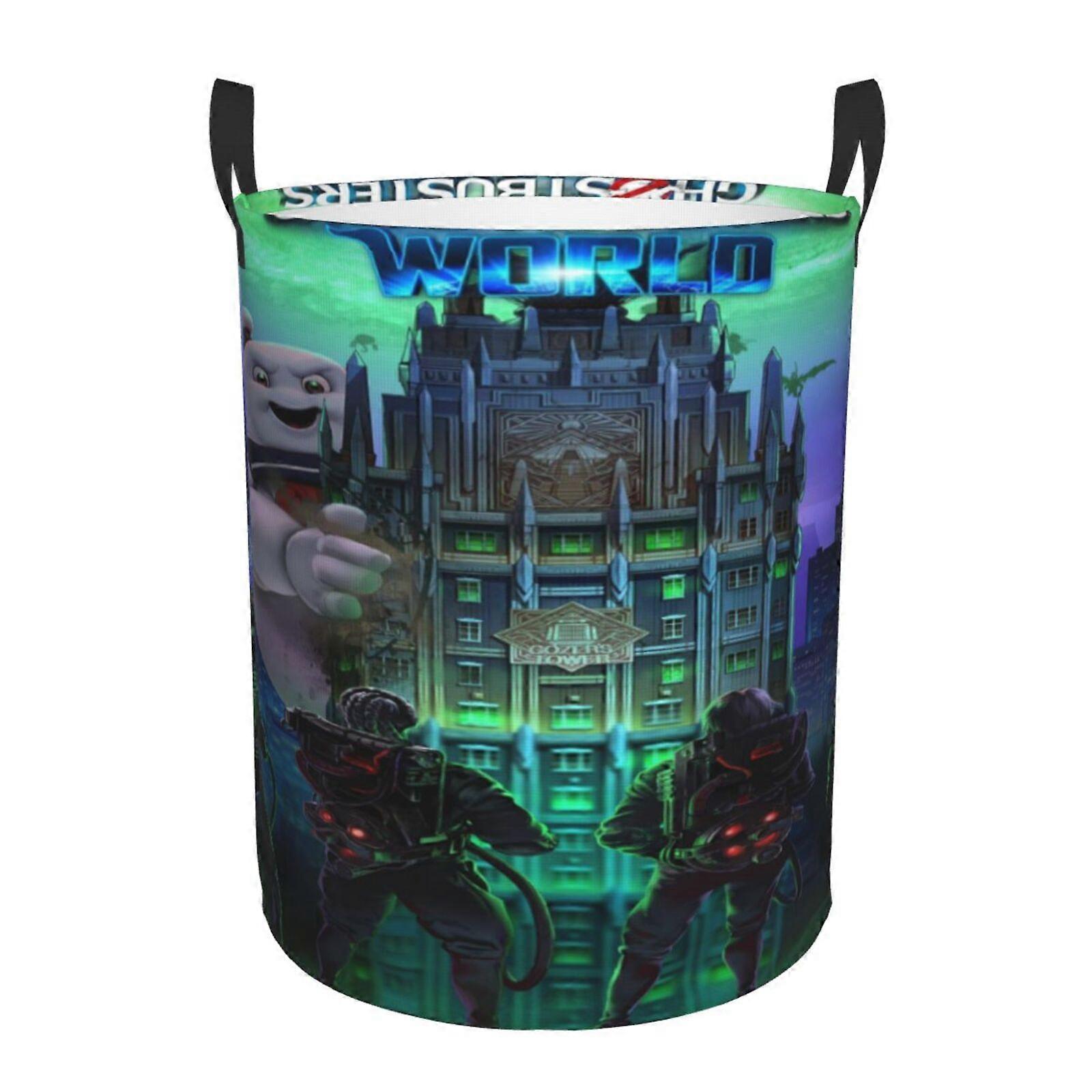 Ghostbuster 3d Graphic Flame Laundry Basket Fire Flame Clothes Hamper Storage With Handle-SYS28110