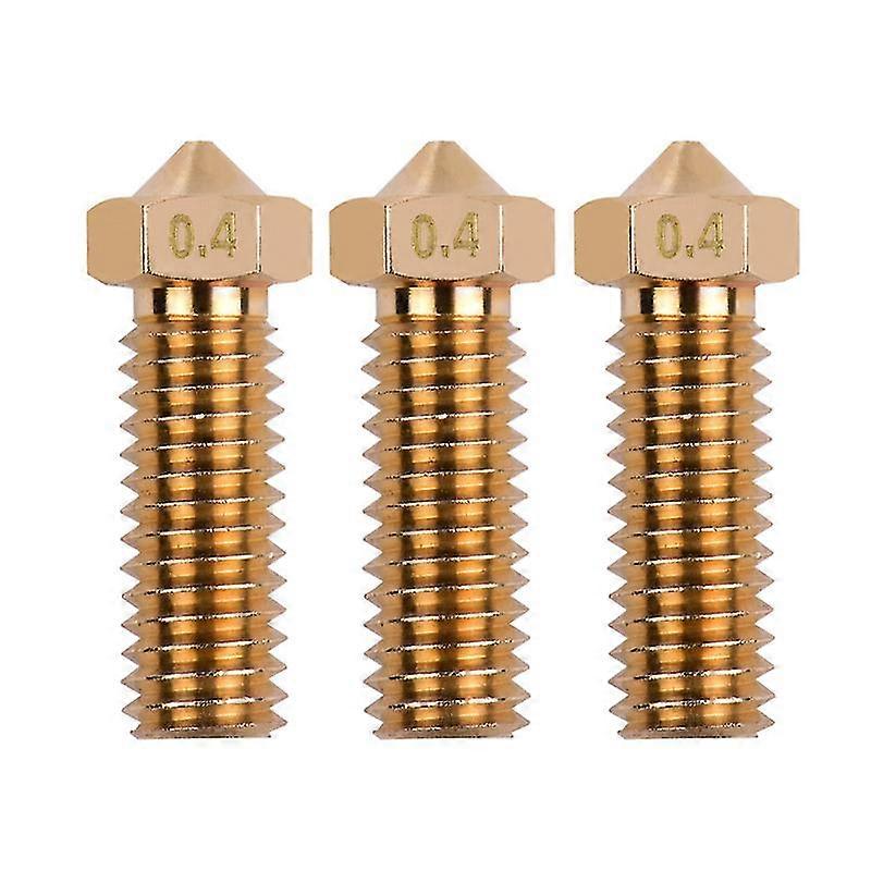 3pcs 3d Printer Extruder Brass Volcano Nozzle M6 Thread Printer Head 0.4mm Output For Sidewinder X1 Tevo Little Monster 1.75mm Filament