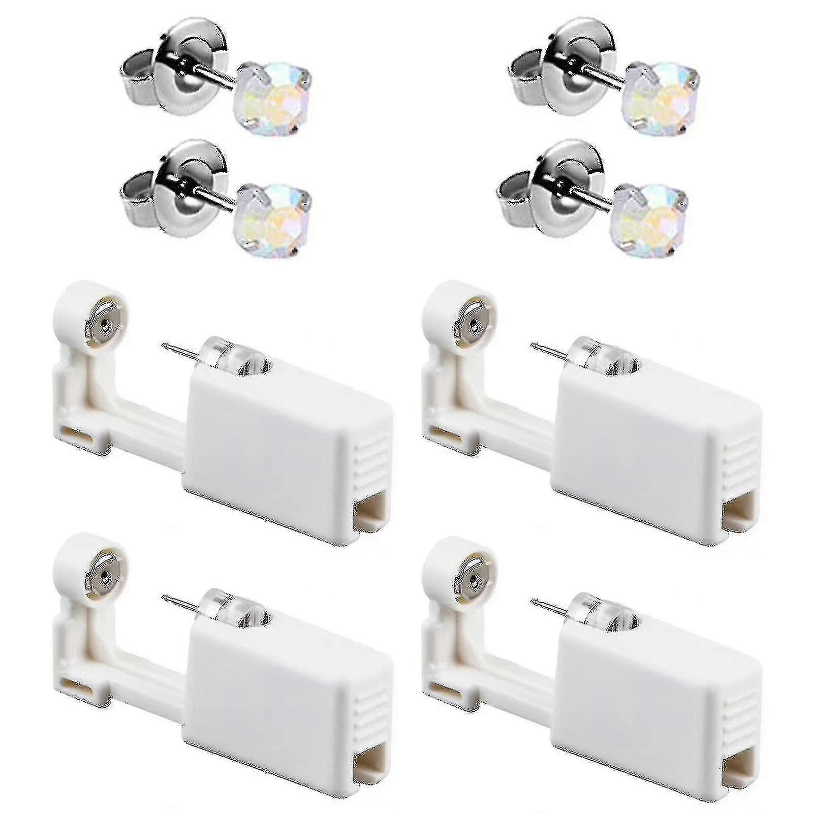 4 Pack Self Ear Piercing Gun Jetable Self Ear Piercing Gun Kit avec Earring Studs Safety Ear Piercing Gun Kit Tool