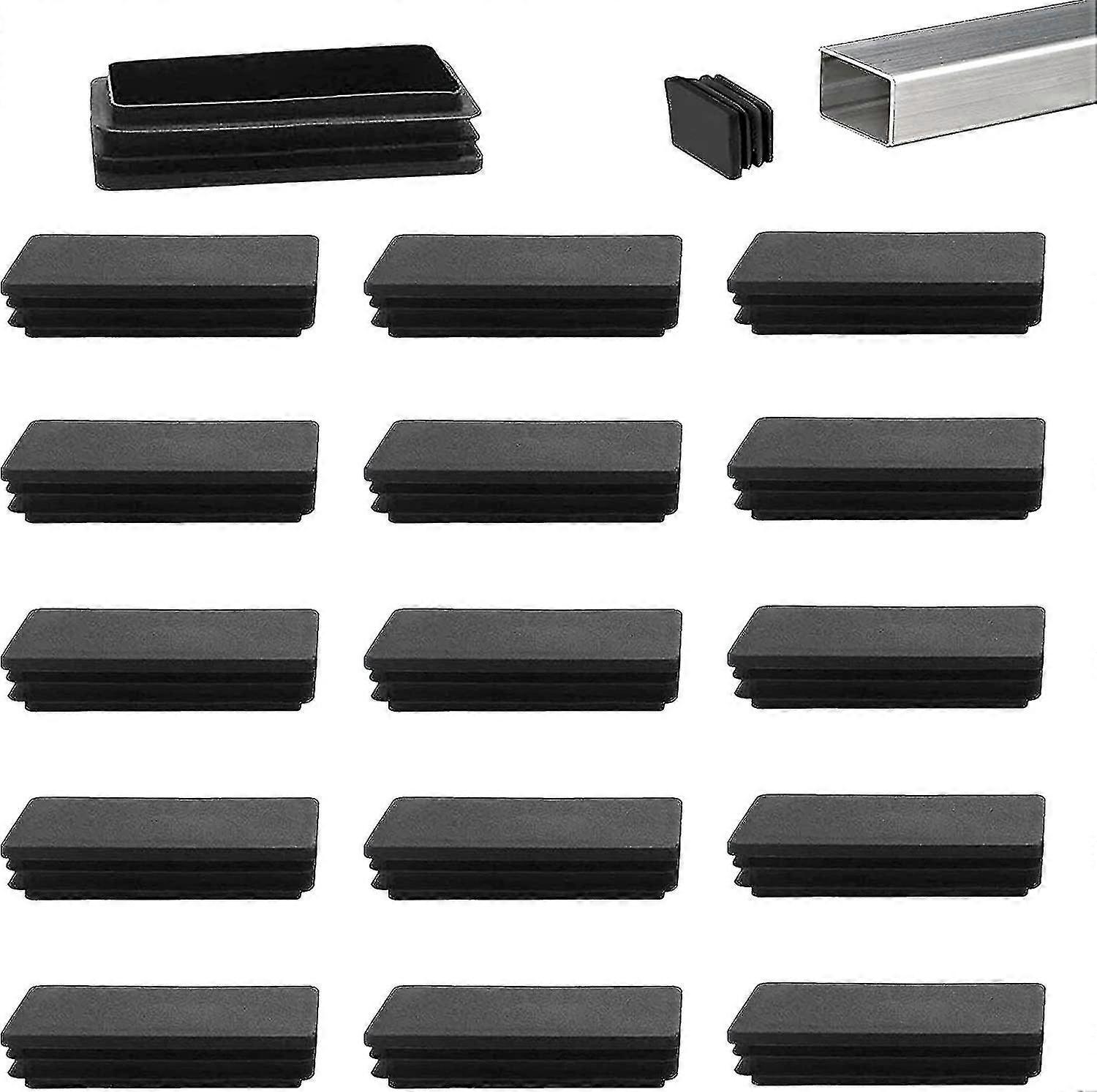 80x40 Mm Plug For Rectangular Tube Black Plastic End Caps Blanking Plugs For Trampoline Furniture Legs 12pcs Betterlifefg
