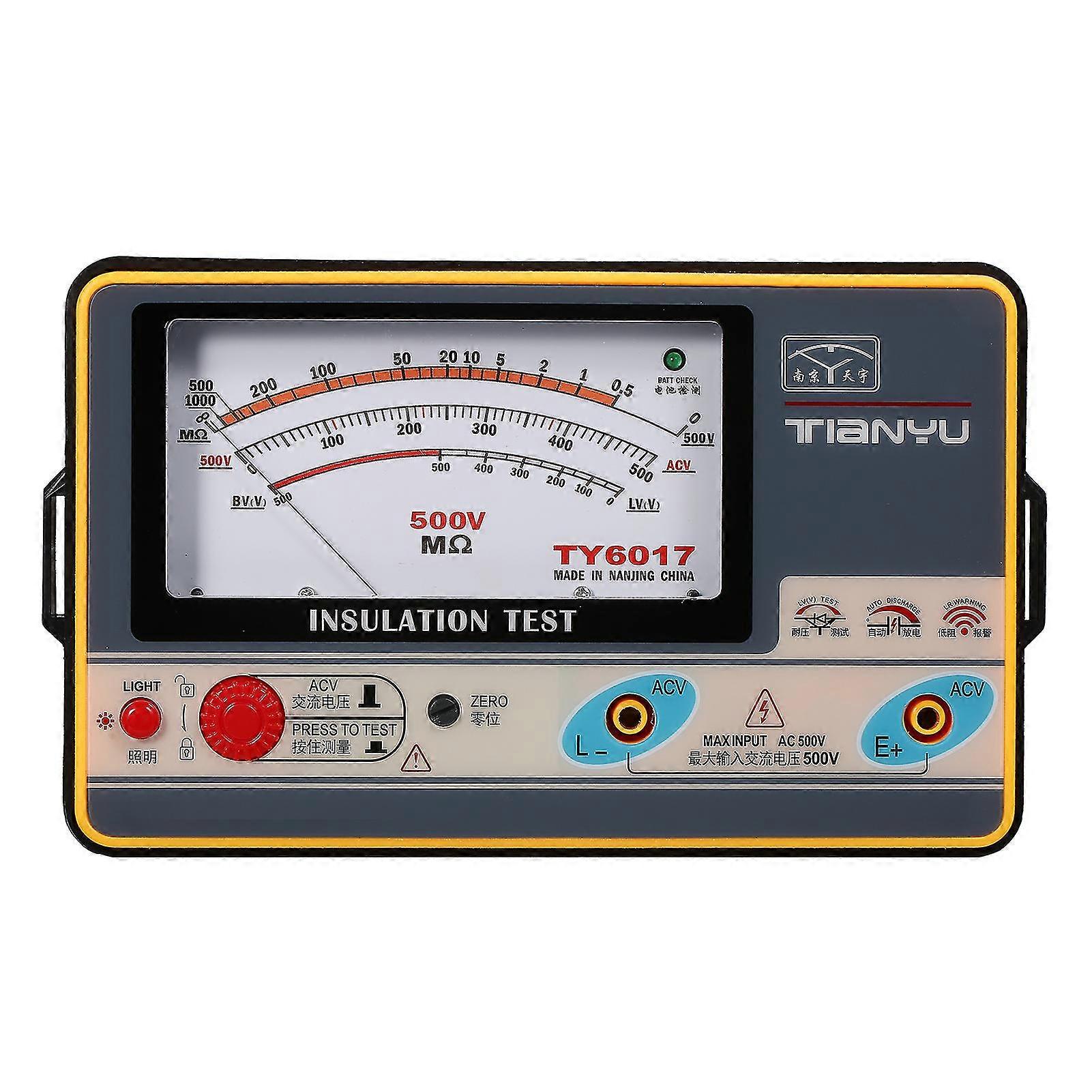 Digital Ohmmeter Megger Handheld Insulation Tester 0-1000m 500v