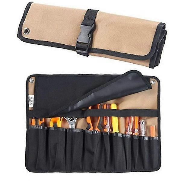 Portable Tool Roll Bag Canvas Tools Organiser Folable Tool Storage Pouch