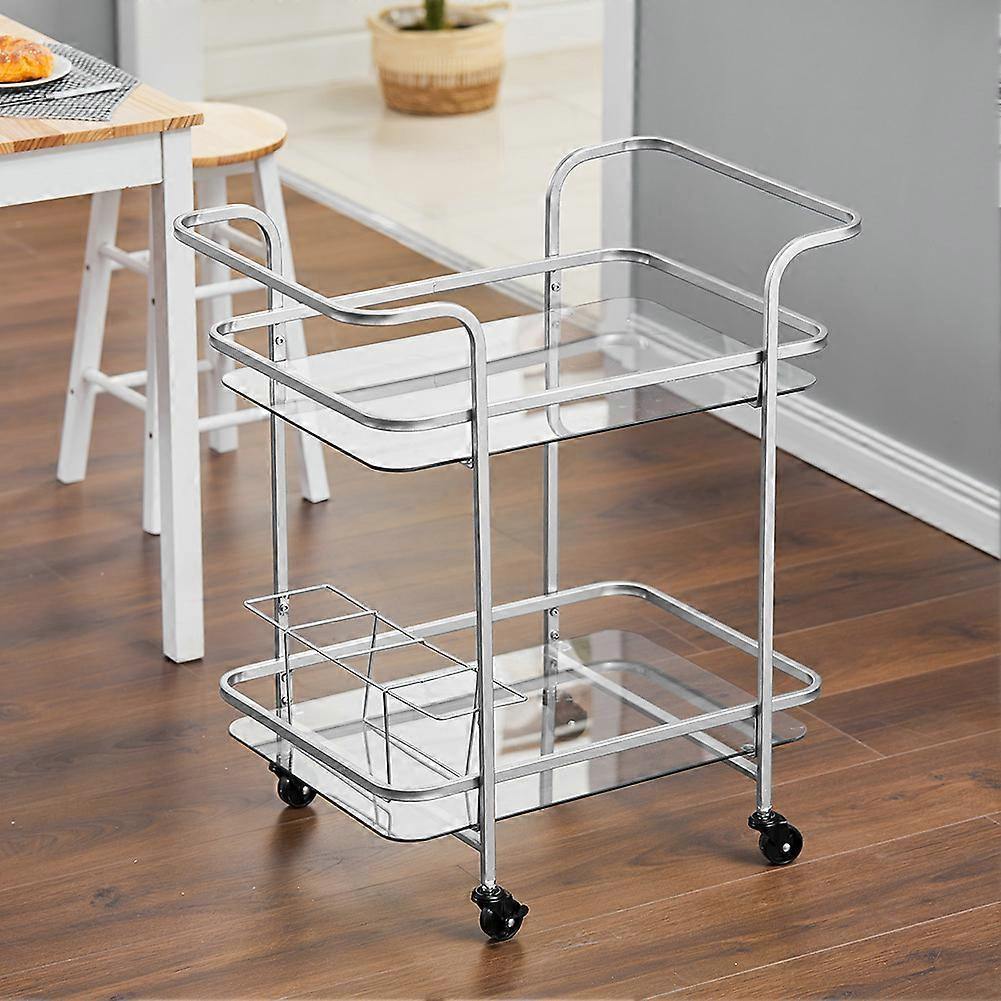 Kitchen Trolley Serving Cart with Drinks Wine Rack