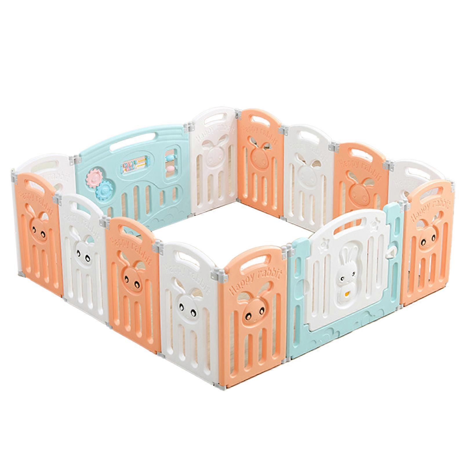 Bébé Playard Pliant Intérieur Toddler Crawling Sécurité Playpen Play Gate Yard pour la maison Rose Blanc Vert 12 + 2