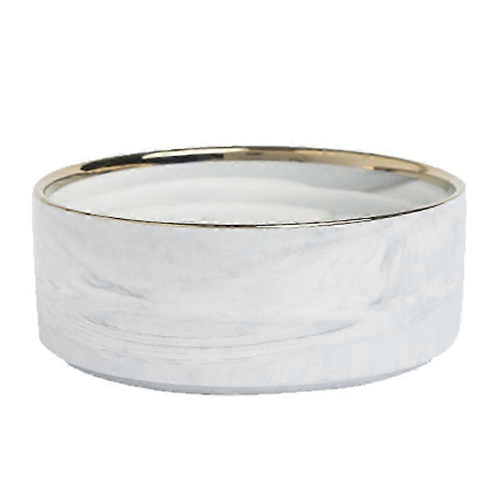 Cuenco de cerámica para perros y comida elevado con marco de madera antideslizante