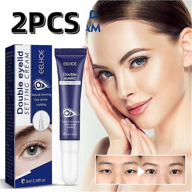 2Pcs Double Eyelid Styling Cream Transparent Invisible Traceless Natural Waterproof Quick Drying Lasting Mild