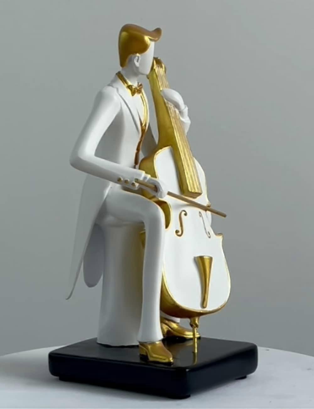 Statue Clé De Sol Dorée - Sculpture Piano Musicien Résine, Ornement Décoration Table 17,5cm