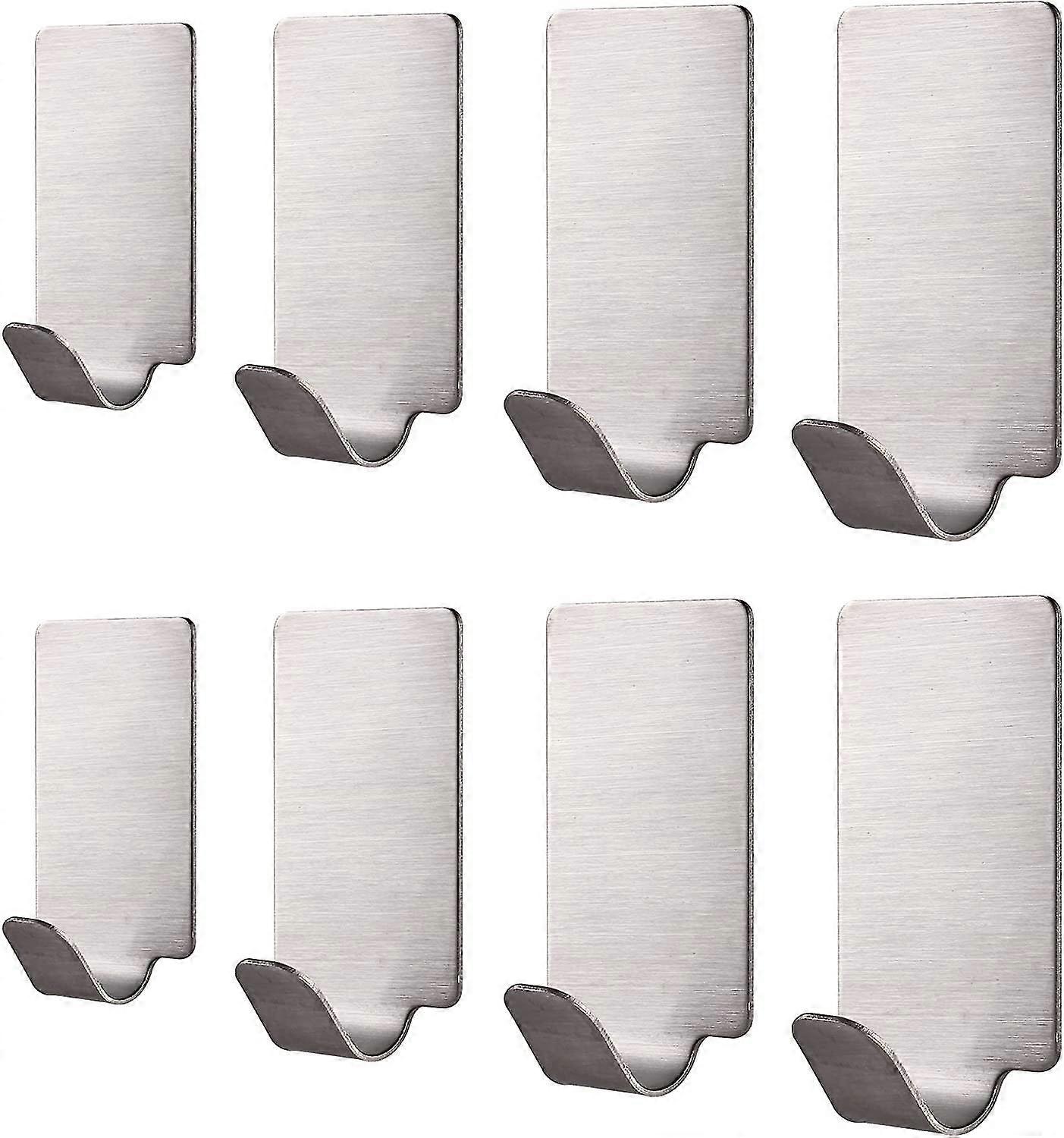Self Adhesive Hooks, 8pcs Stainless Steel Towel And Robe Hooks For Kitchen