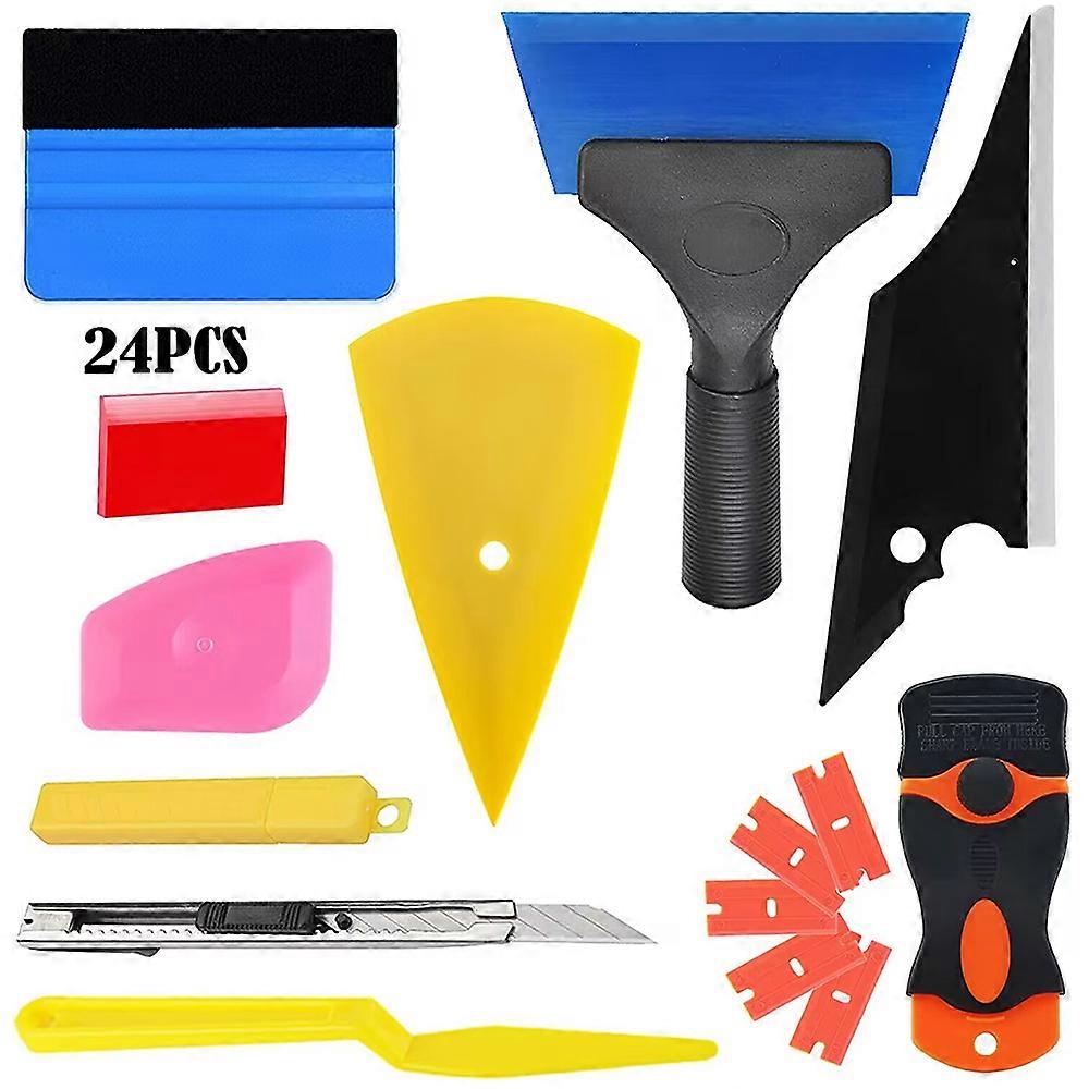 Car Vinyl Window Film Wrapping Tools Kit, 24 PCS