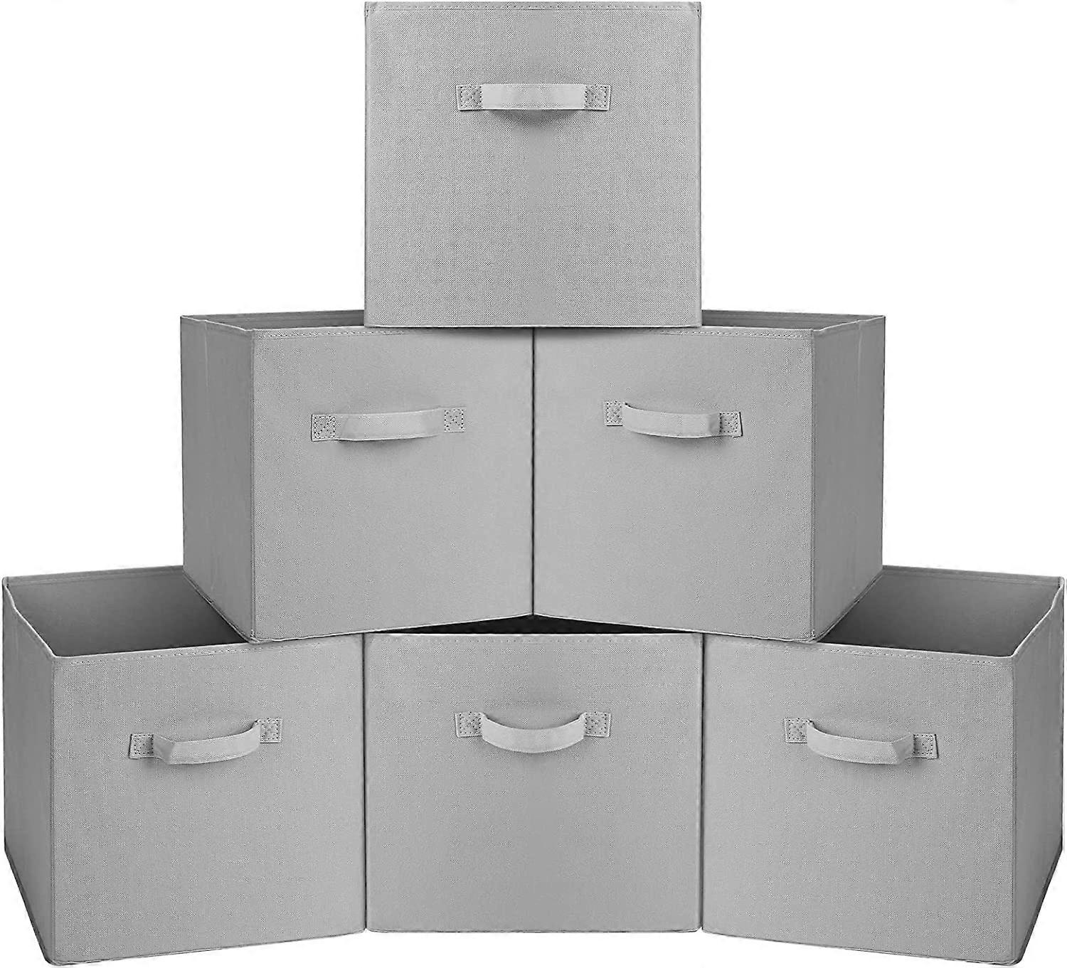 Large Storage Boxes 33 x 33 x 33 cm,Set of 6 Foldable Storage