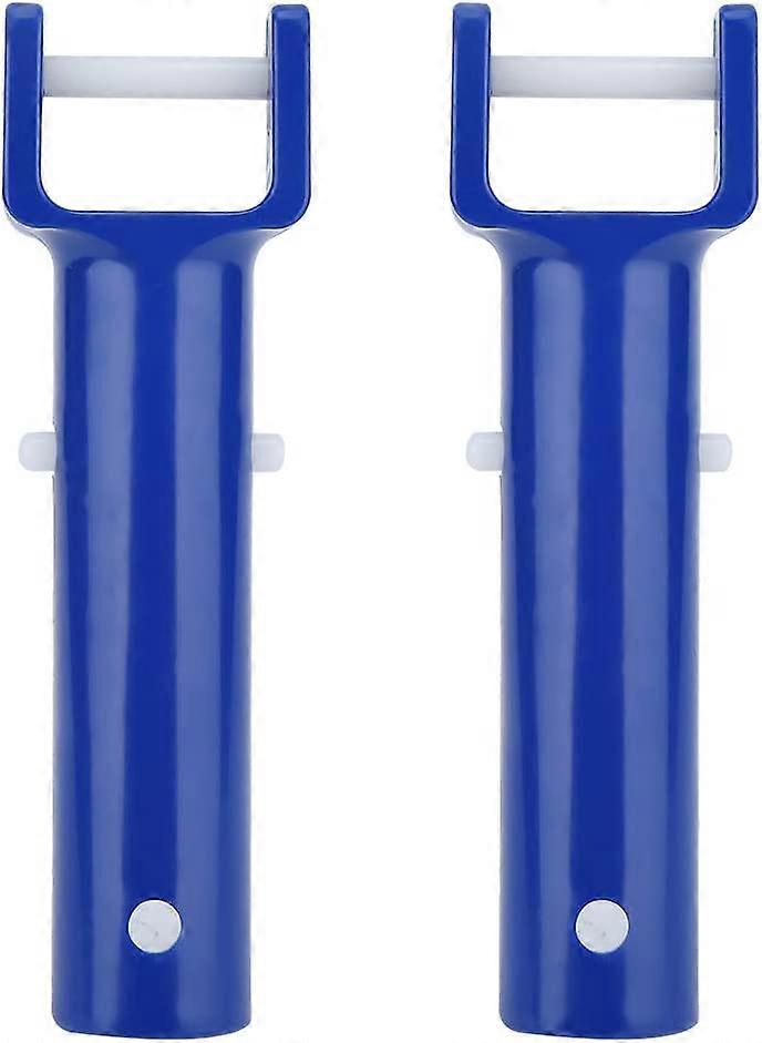 2Pcs Swimming Pool Brush Handle,Blue V Shape Clip Brush