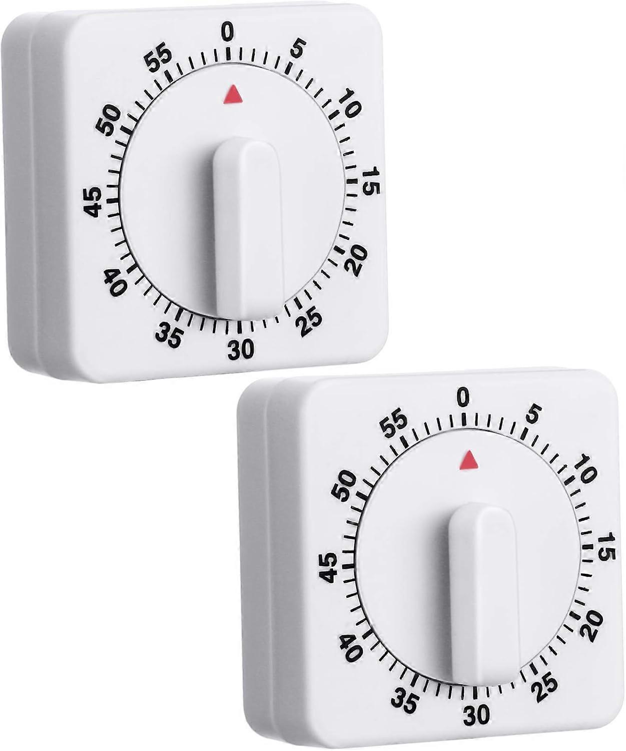 2 Pieces 60 Minute Kitchen Timer 1 Hour Visual Kitchen Clock Timer Mini Countdown Timer Loud Voice, Mechanical Timer for Kitchen, Homework, Exercise