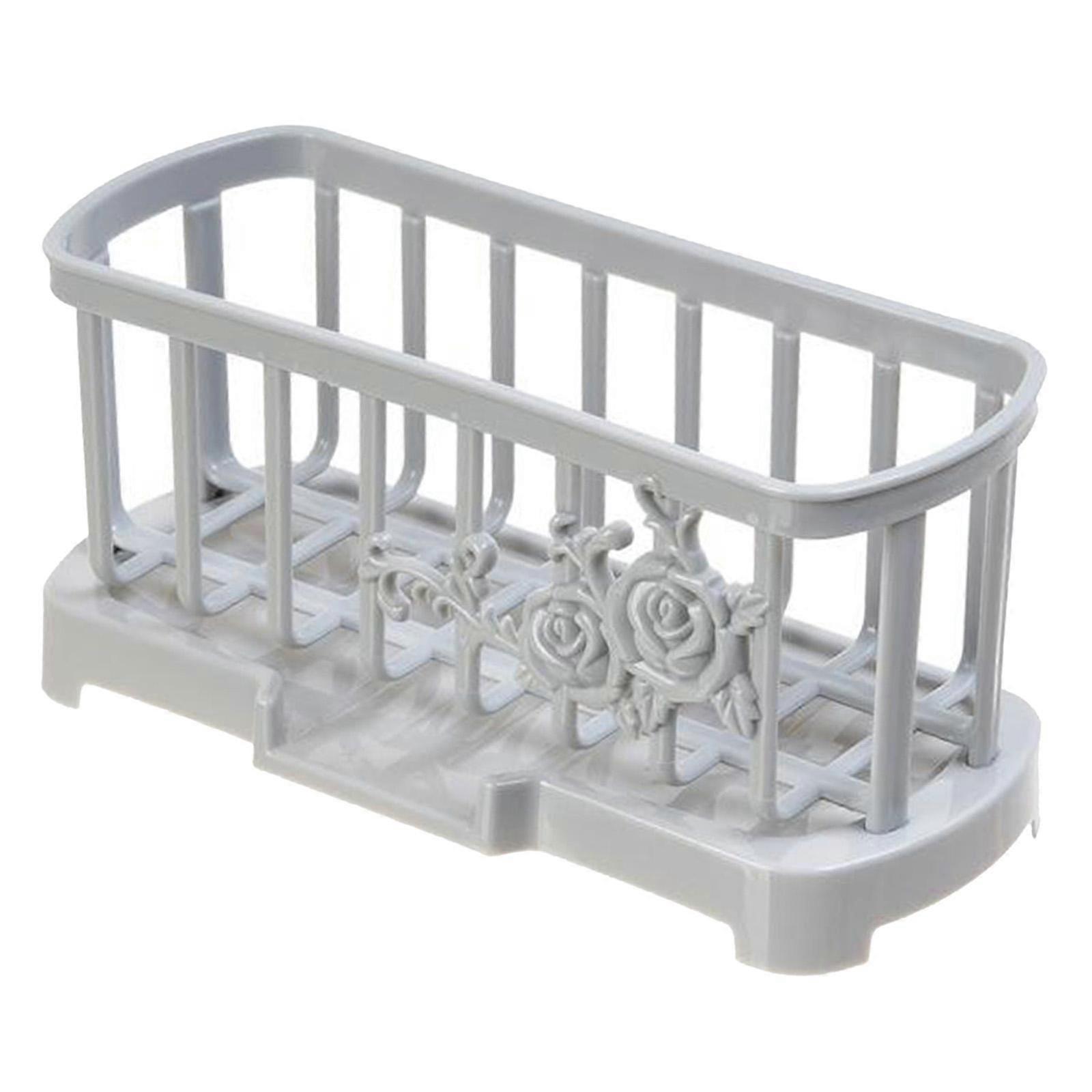 Kitchen Sink Caddy Sponge Holder Soap Caddy Organizer Basket Gray