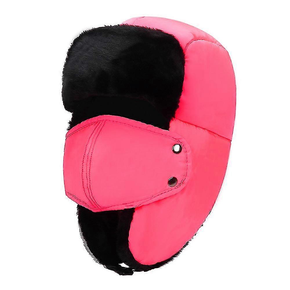 Neutral Shearling Sheepskin Leather Pilot Winter Fur Hat