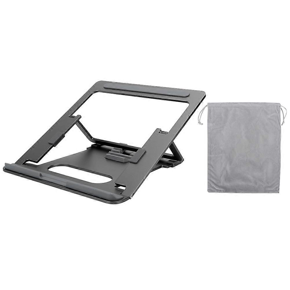 Portable Aluminum Alloy Laptop Stand Adjustable Folding Holder Multifunction Riser Cooling Rack for 11&#8209;15.6in Notebook(Black )