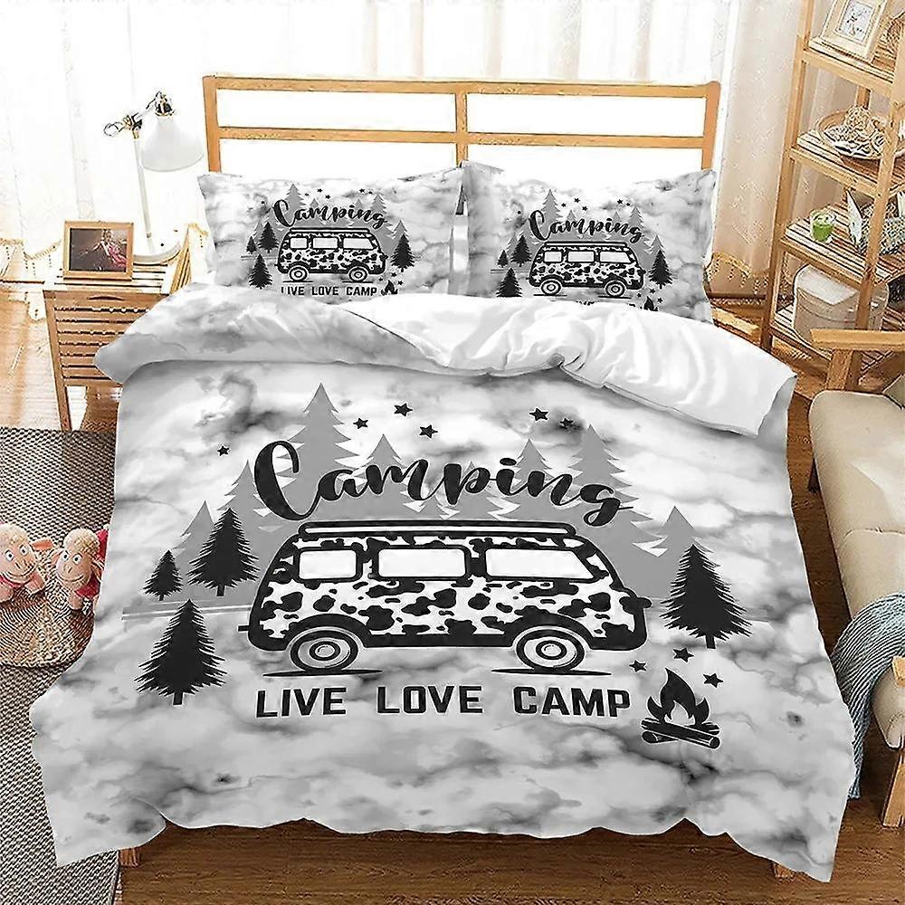 y1165 ملاءات السرير العربة الوقت طباعة مجموعة الفراش 3D التخييم سيارة غطاء لحاف السفر موضوع الكرتون التخييم غطاء المعزي ملك كامل للمراهقين سرير الكبار S