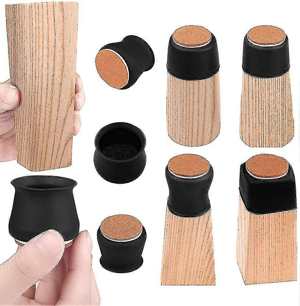 チェアレッグプロテクター、36pcsブラックチェアレッグカバーは床を保護します