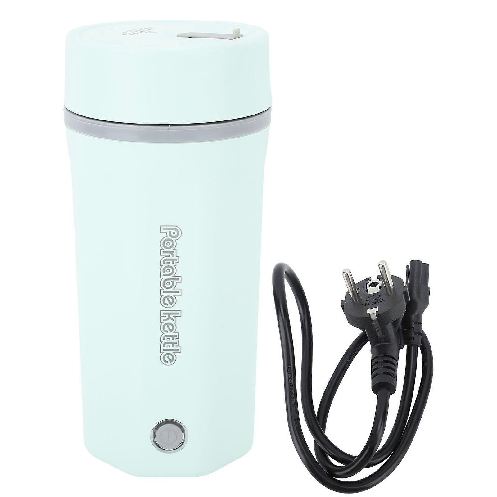 Bollitore elettrico da viaggio portatile 300W 500ml 304 Mini caldaia automatica per acqua calda piccola in acciaio inossidabile per caffè Tè Latte Verde chiaro Spina UE 220V 50HZ