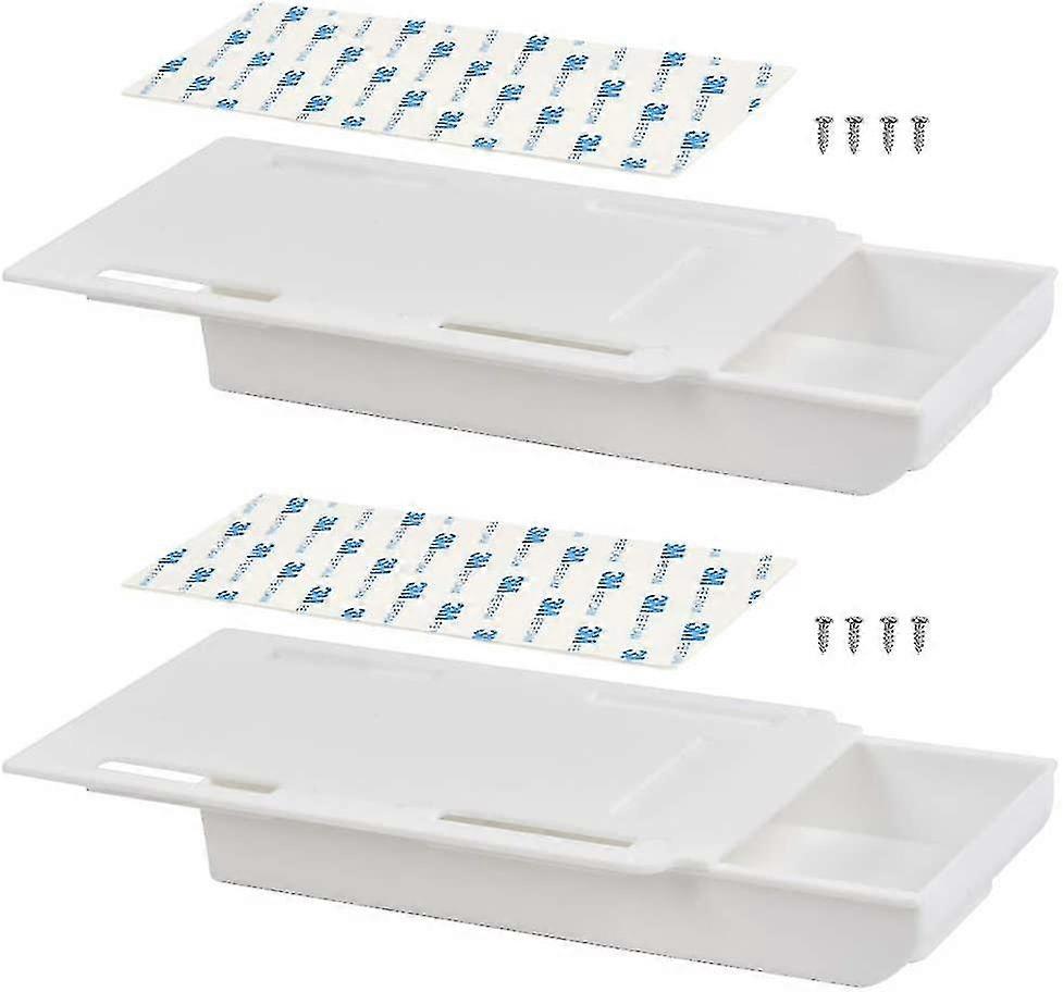2pcs Concealed Storage Drawer Storage Box Under The Table