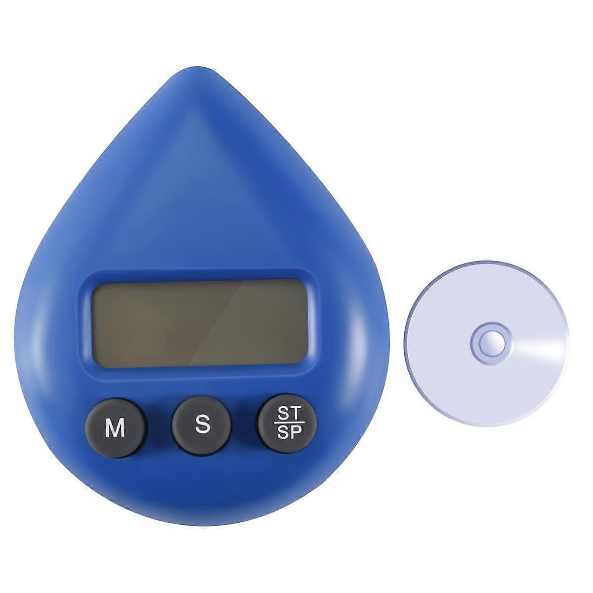 Digital badrumsklocka vattentät duschklocka timer temperatur luftfuktighet visuell nedräkningstimer väggklocka blå