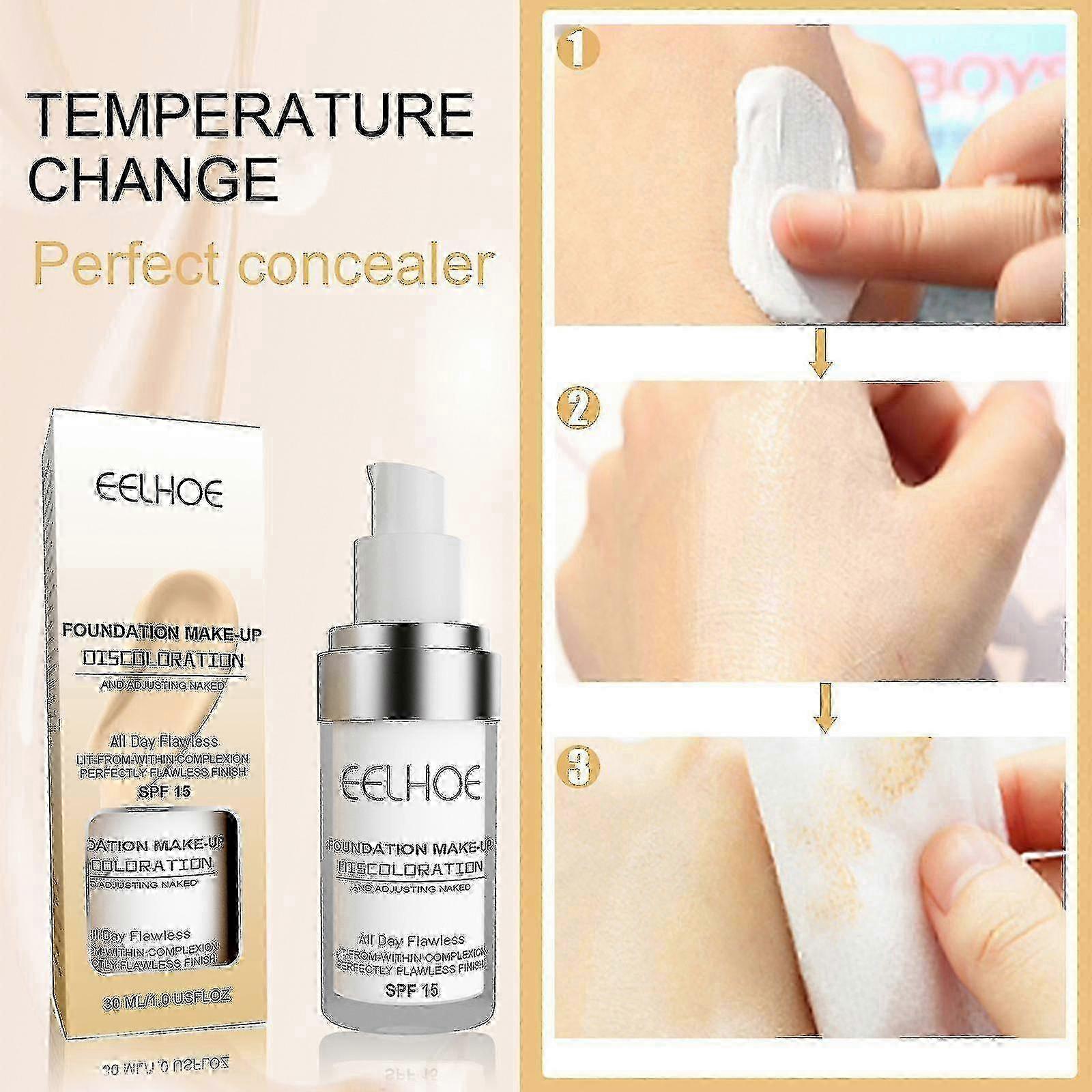 Temperature-changing Liquid Foundation Concealer Lasting Moisturizing Waterproof Anti-sweat Does Not Take Off Makeu