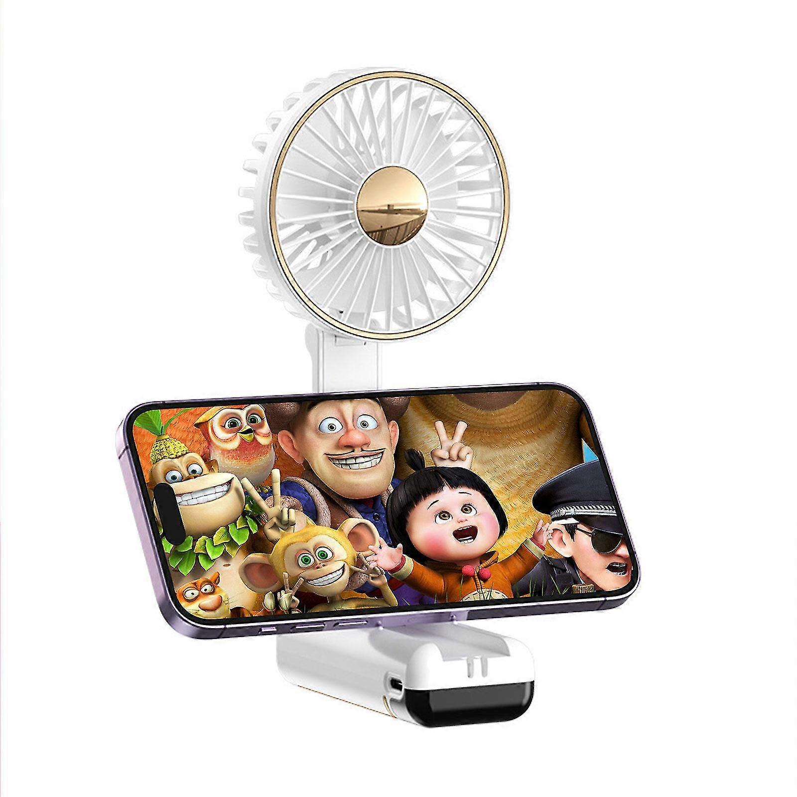 Portable Handheld Fan, Mini Hand Held Fan With Lanyard,5000mah Desk Fan