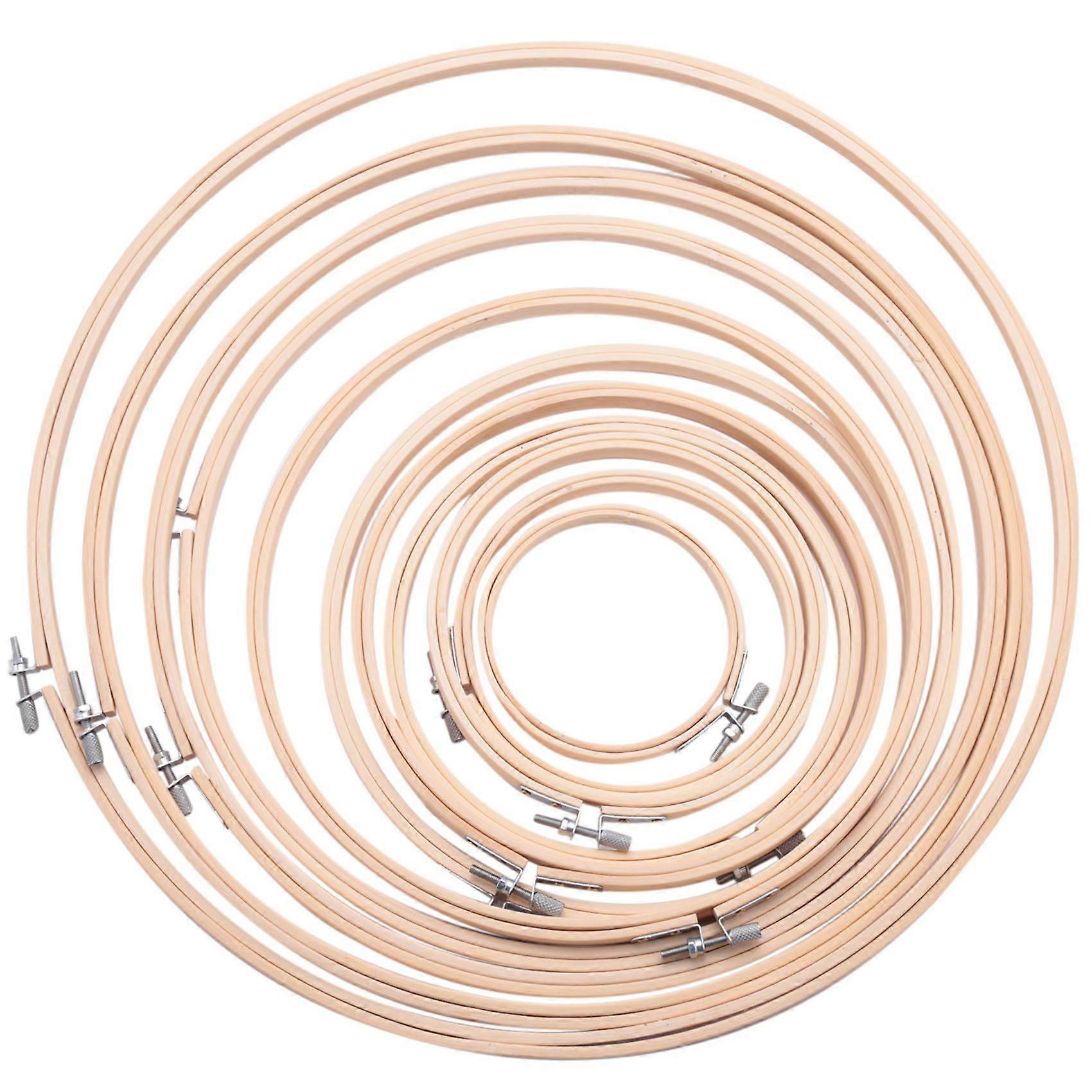 11Pcs DIY Embroidery Hoops Frame Set Round Loop Hand Sewing Tools Bamboo Embroidery Rings Circle 10-40cm