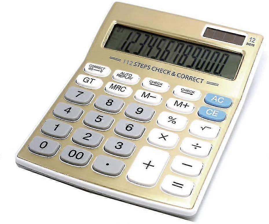 Funct Desktop Calculator, Solar Dual With 12 Digit Lar Lcd Display Basic Calculating For /home Desig