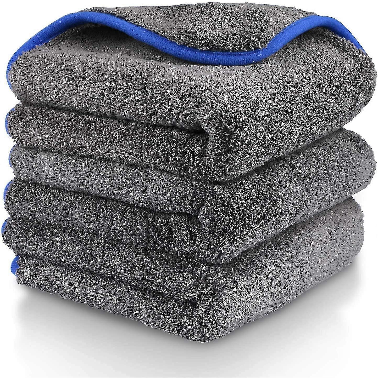 Serviette de séchage pour voiture, chiffons de nettoyage en microfibre 1 200 g/m², lot de 3