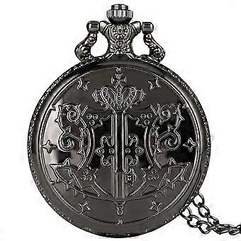 Dark Butler Japanse Manga Thema Legering Zakhorloge Romeinse cijfers Wijzerplaat Prachtige Cover Duurzame Ketting Best Passende Geschenken