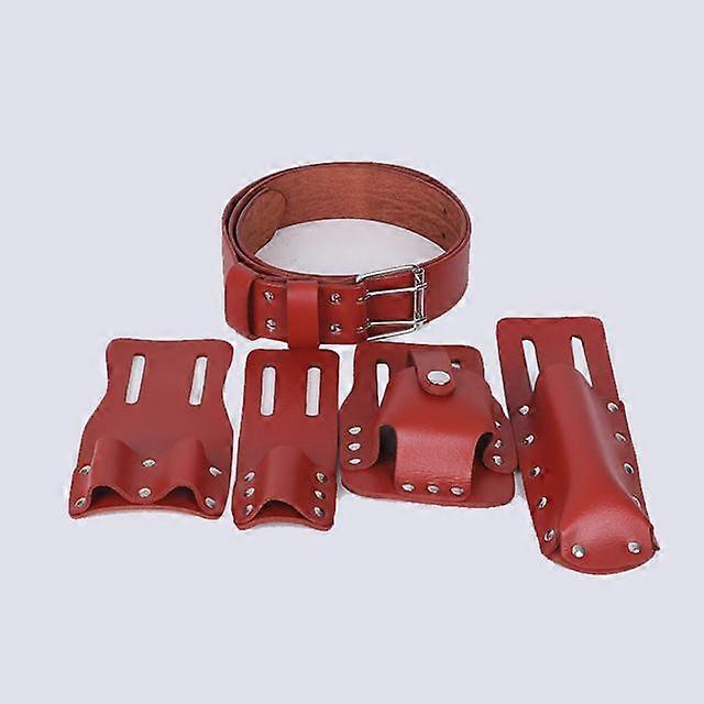 Cowhide Pliers Sleeve 5 in 1 Suitable for Water Electricians Decorator Hammer Loop Tool Waist Pouch Scaffolding Tool Tool Bags Belt