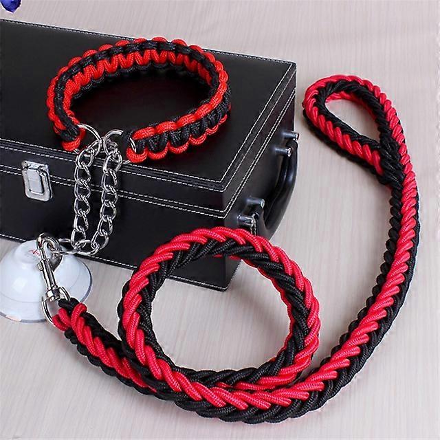 17 colors Length Double Strand Rope Large Dog Leashes Metal P Chain Buckle National Color Pet Traction Rope Collar Set 1.2M A 21Pet Leashes