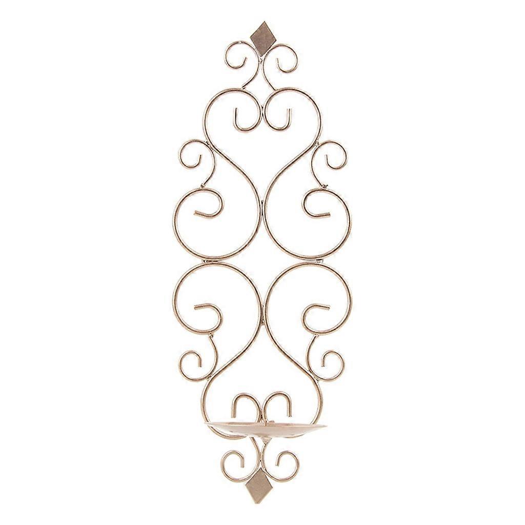 Wall Mount Wrought Iron Candle Holder Decorative Bracket Accessory
