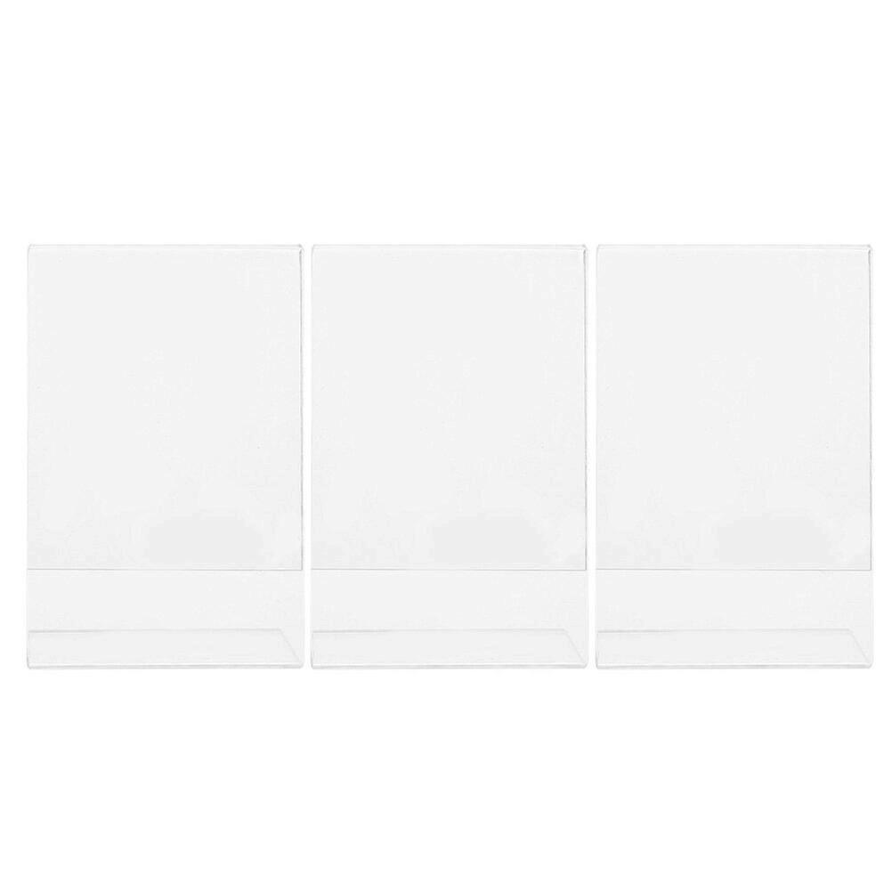 3pcs Transparent Acrylic Photo Frames Price Tag Advertising Display Racks