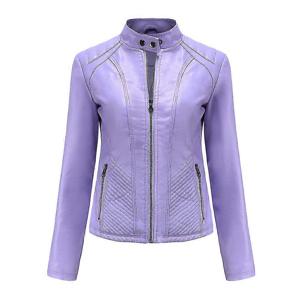 Women's jacket slim fit stand-up collar biker jacket